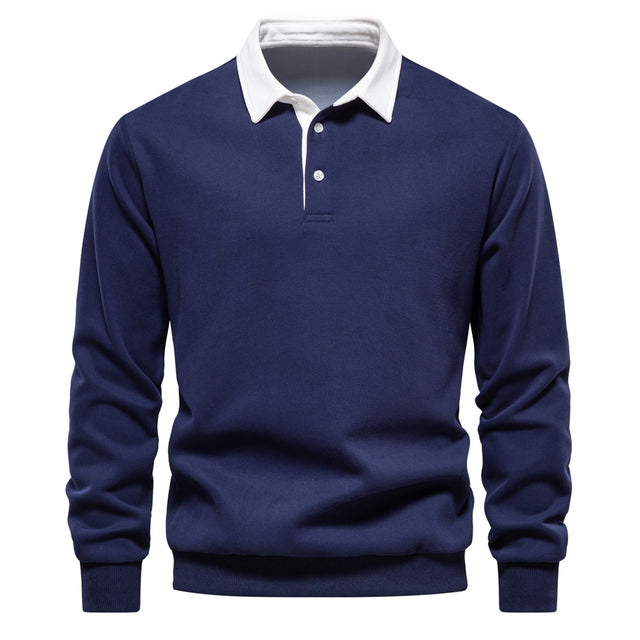 Men's Classic Versatile Polo Long-Sleeved Practical Sweater