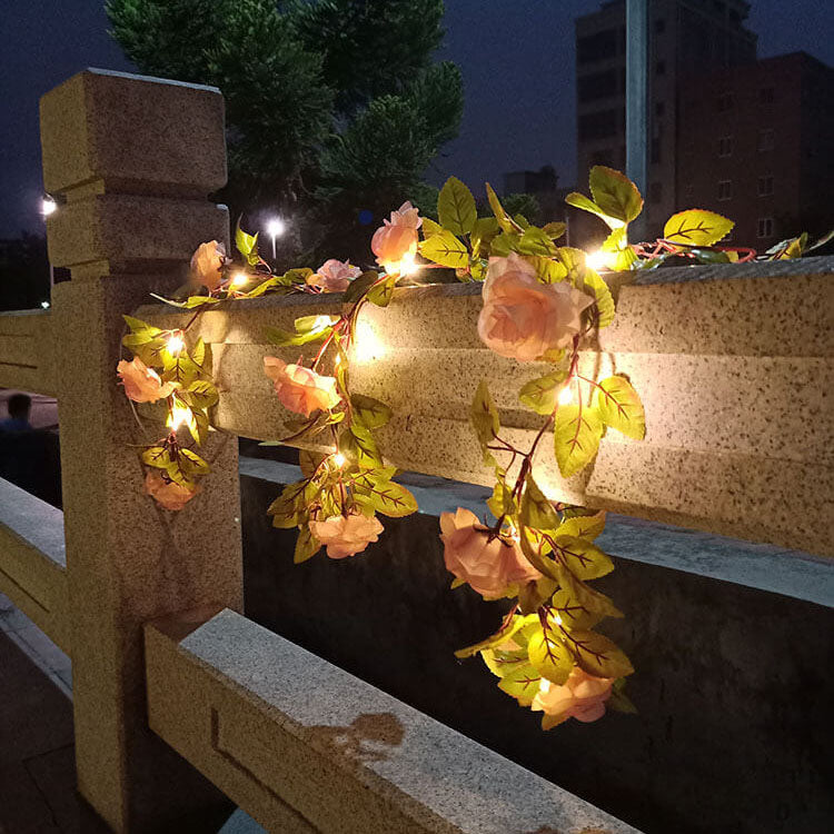 Solar Outdoor String Lights Waterproof Rose LED Garden Patio Decor - Image 6