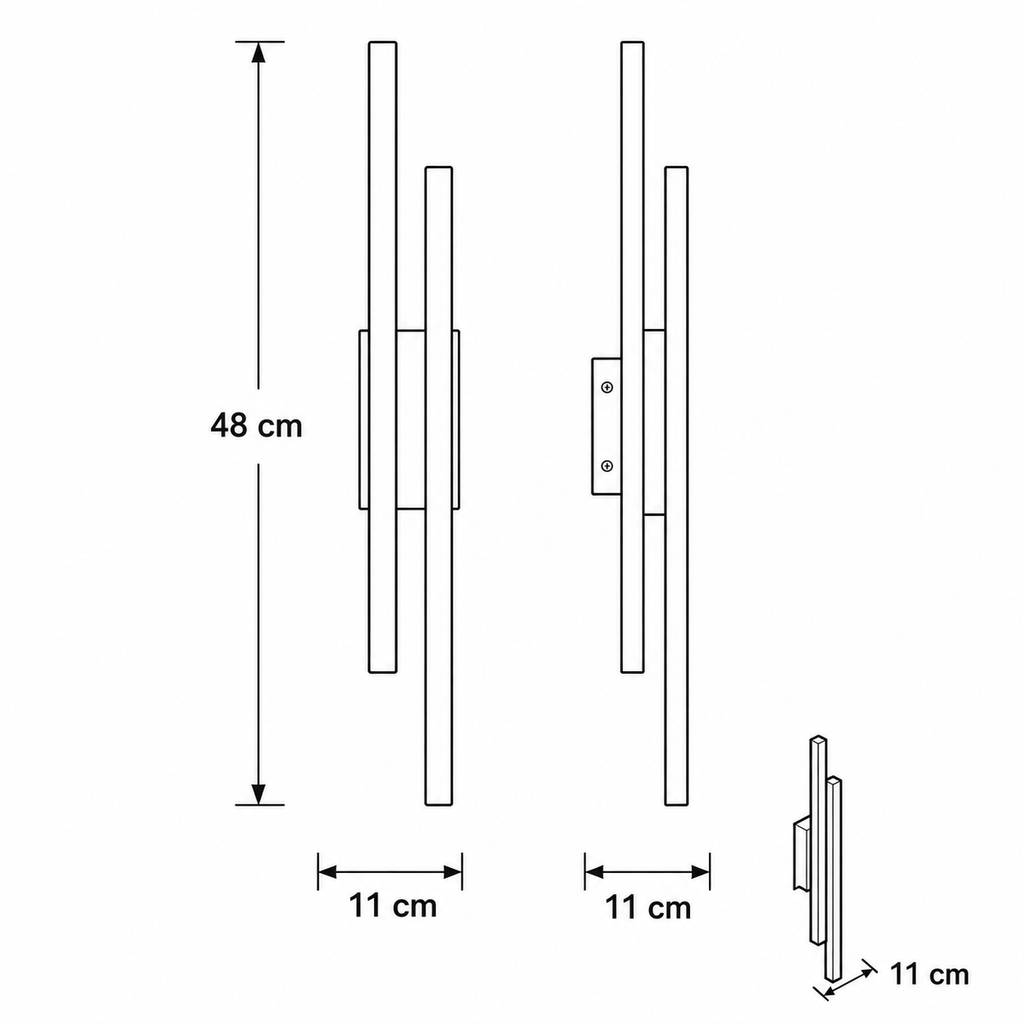 Modern Linear LED Wall Light – 2 Light Sconce