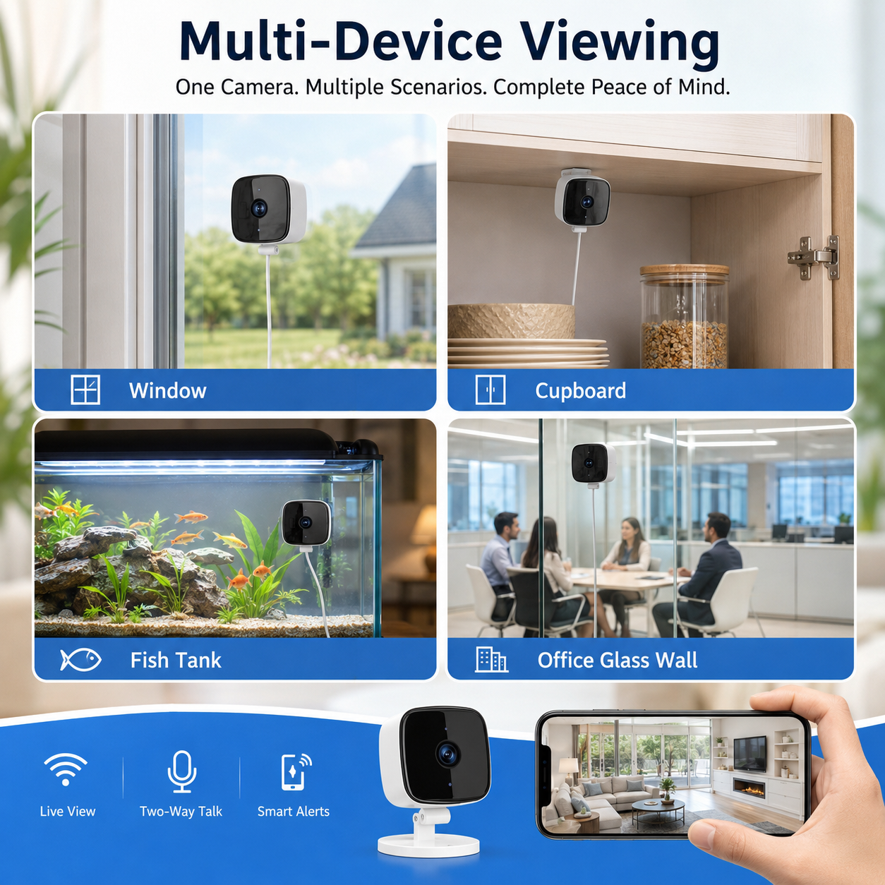 1080P WiFi Window Security Camera with 32GB Card