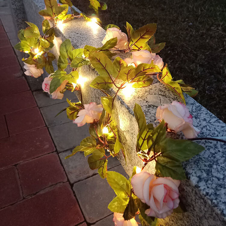 Solar Outdoor String Lights Waterproof Rose LED Garden Patio Decor - Image 9
