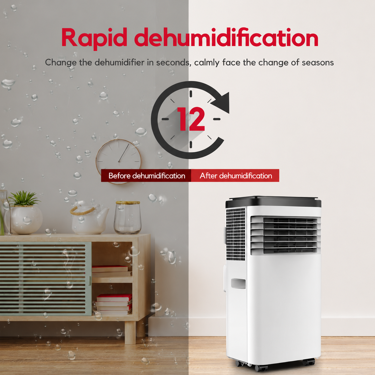 Portable Air Conditioner 7000 BTU 4-in-1 Cooling Heating Fan Dehumidifier - Image 6