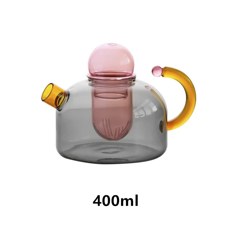 Modern Clear Tokyo Glass Teapot with Matching Cup