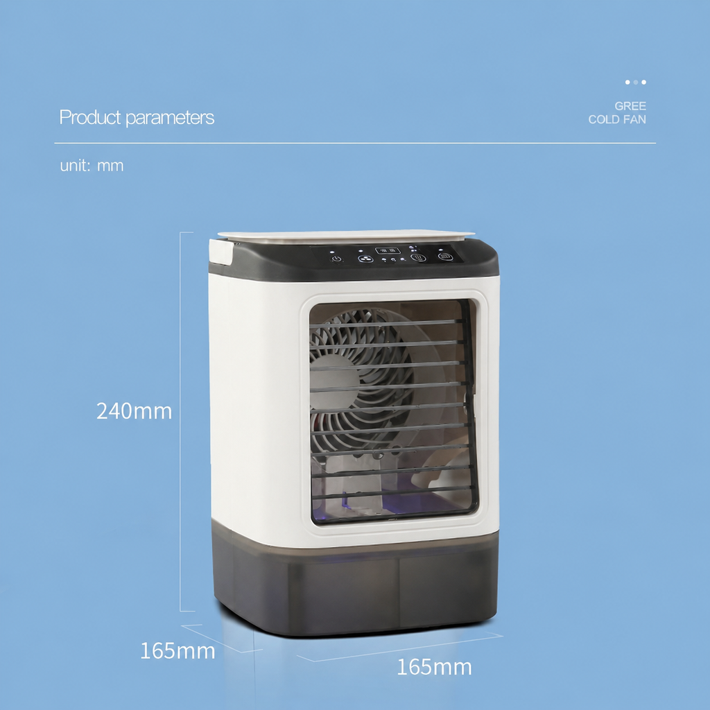 Portable Air Conditioner Fan Bladeless Misting Cooler Ice Box USB Desk - Image 3