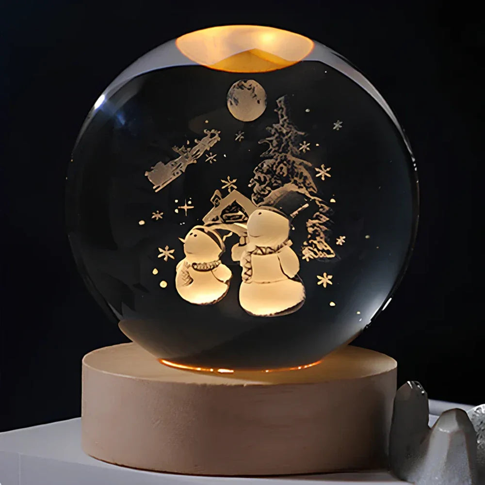 Ambient 3D Crystal Ball LED Night Light USB Lamp for Home Decor