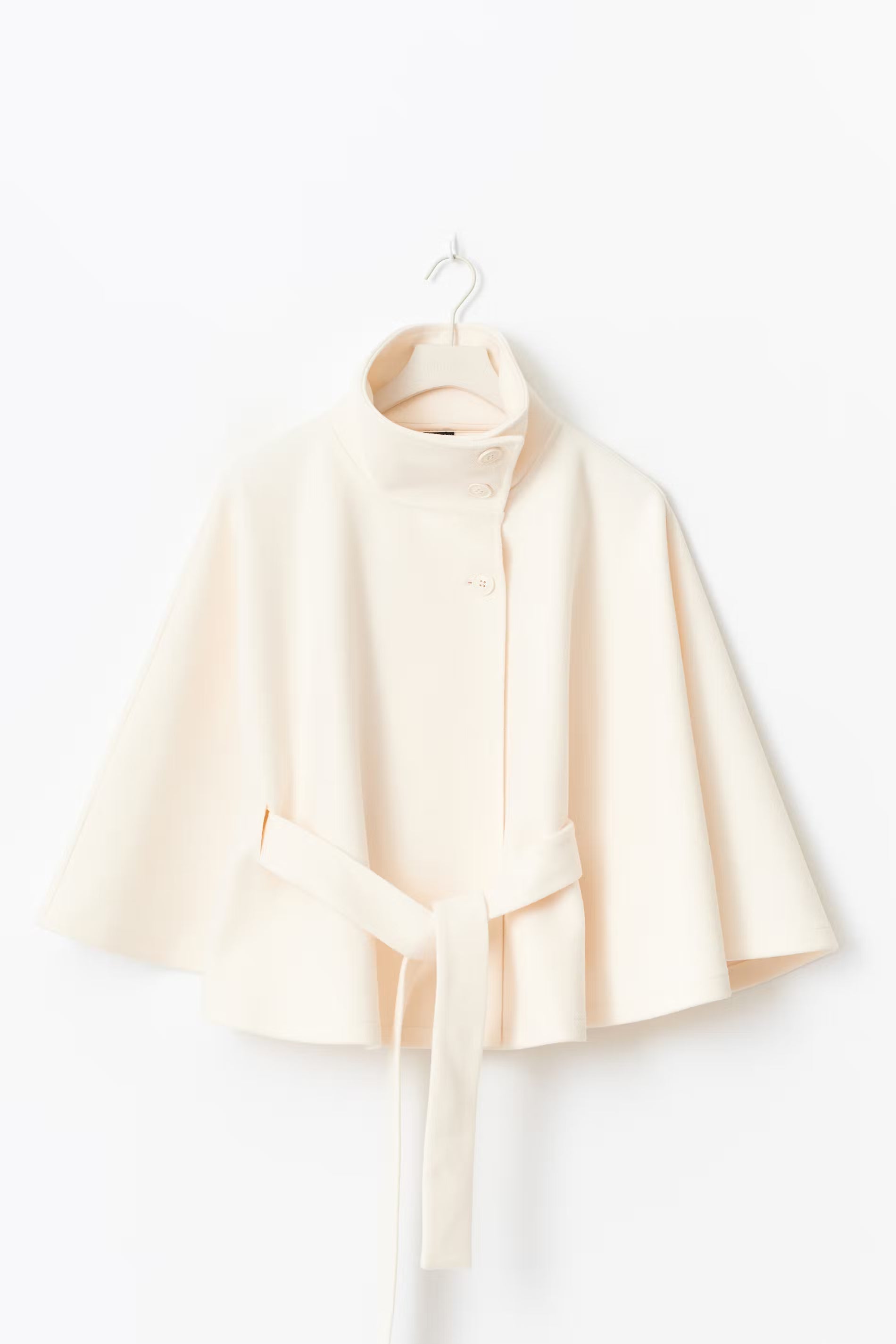 Women's Timeless High Neck Coat with Removable Belt & Relaxed Fit