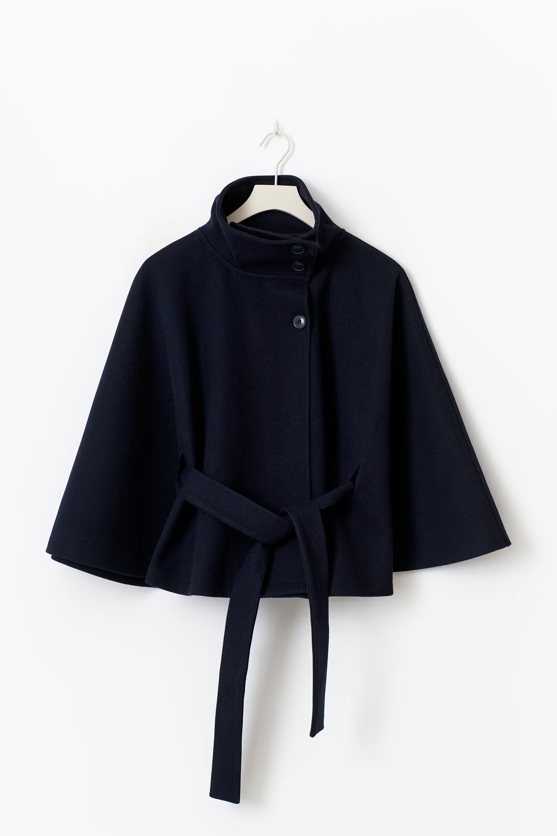 Women's Timeless High Neck Coat with Removable Belt & Relaxed Fit