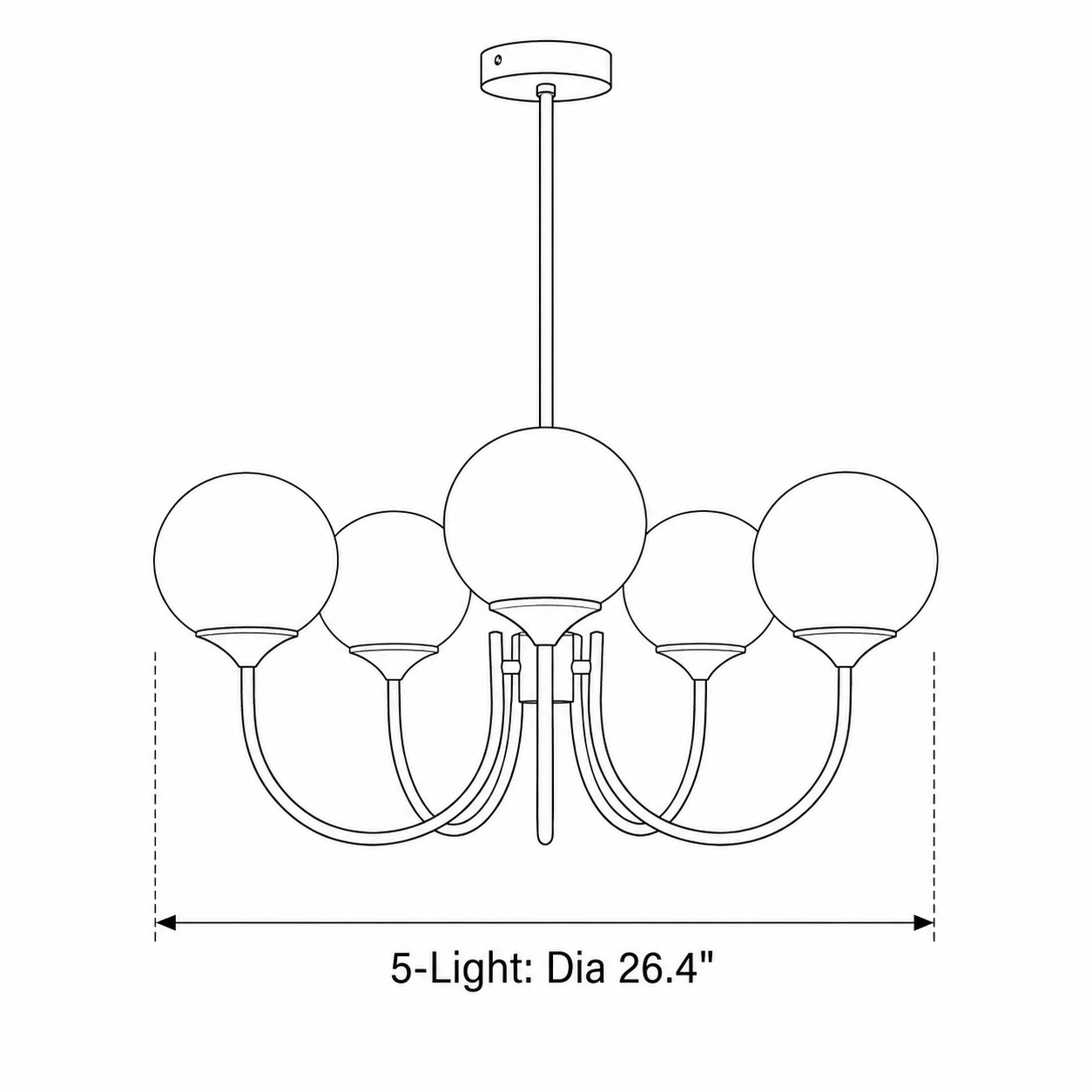 Modern Glass Globe Chandelier