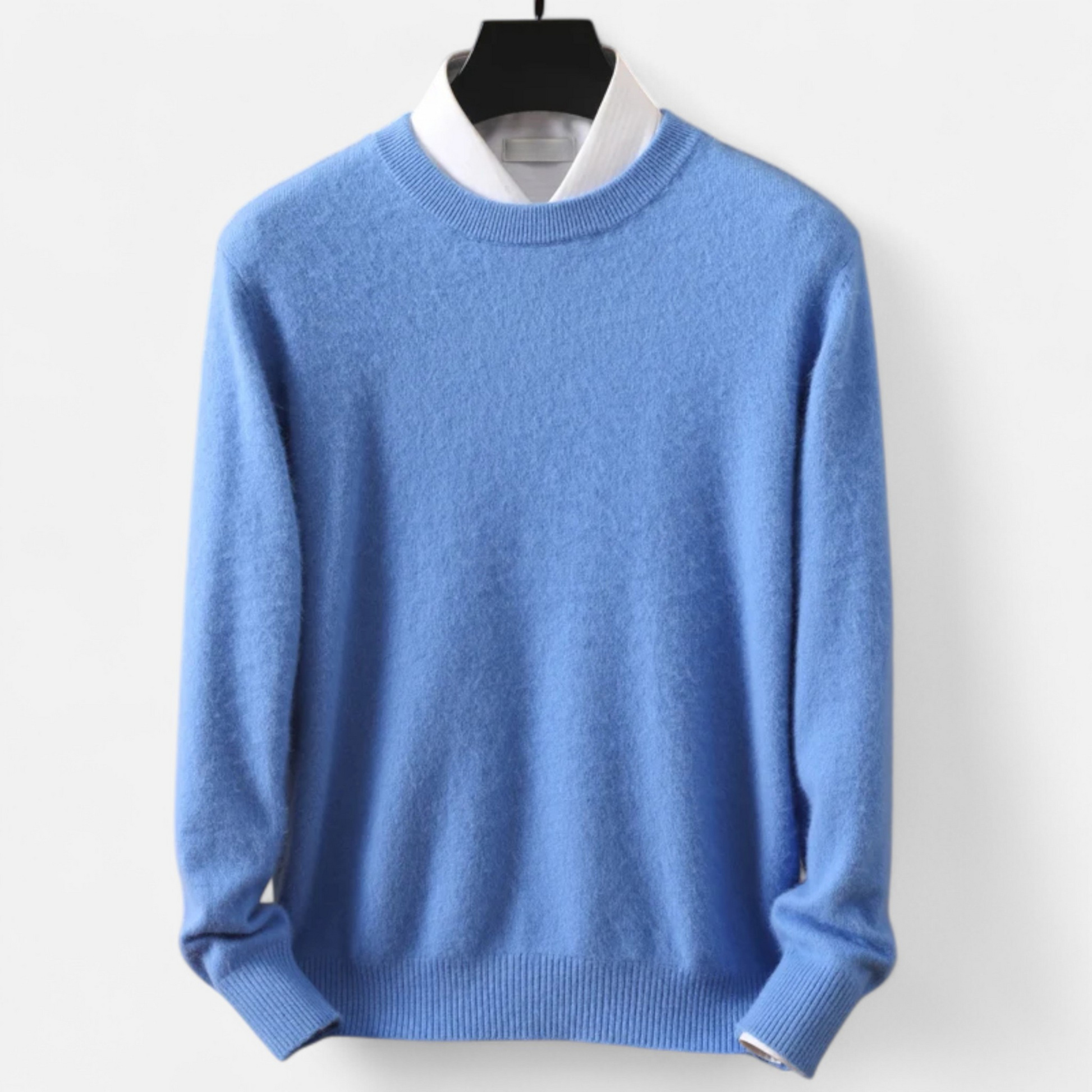 Men’s Heritage Long-Sleeve Knitted Insulated Cashmere Sweater with Crewneck