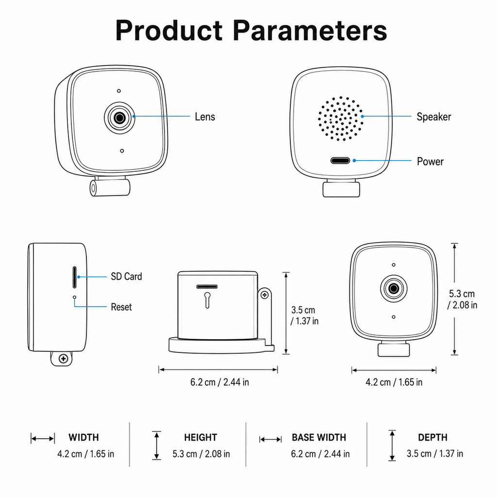 1080P WiFi Window Security Camera with 32GB Card