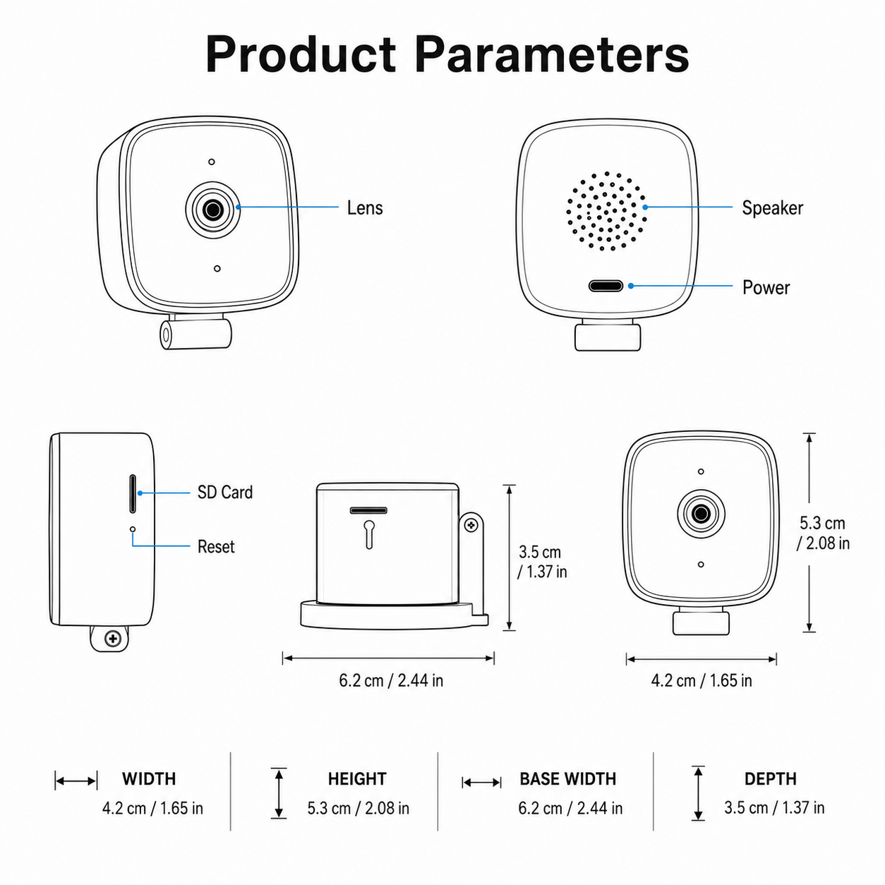 1080P WiFi Window Security Camera with 32GB Card