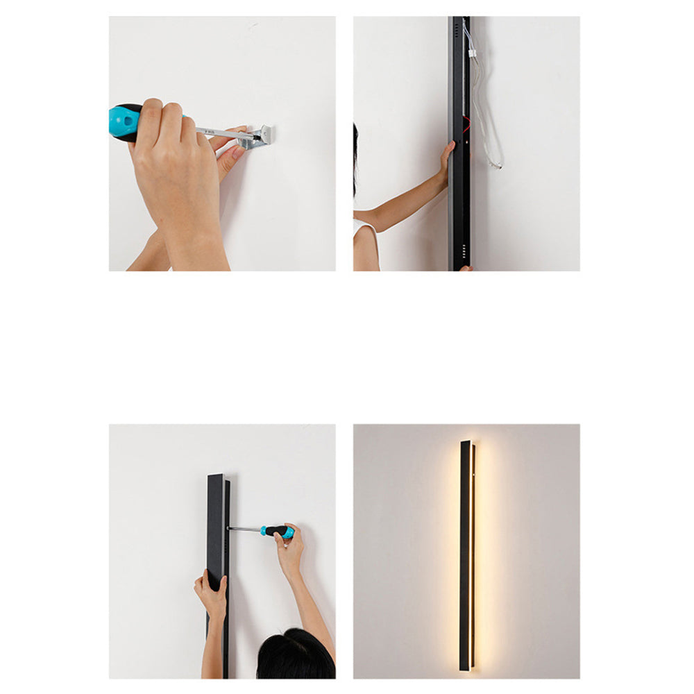 Outdoor Wall Light LED Waterproof Porch Sconce Black Modern Front Door Lamp - Image 17