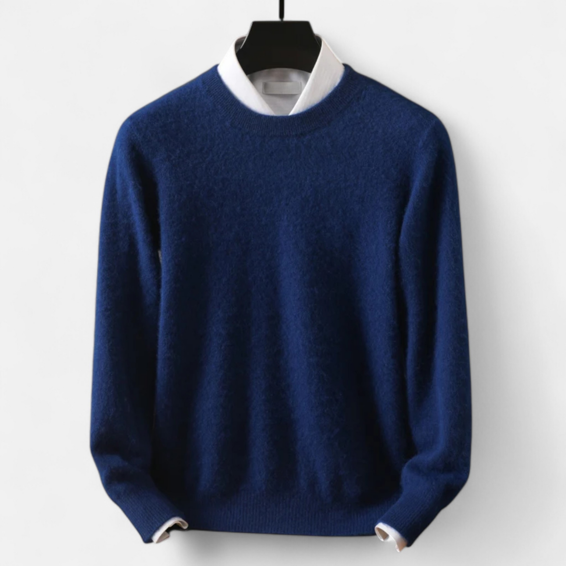 Men’s Heritage Long-Sleeve Knitted Insulated Cashmere Sweater with Crewneck