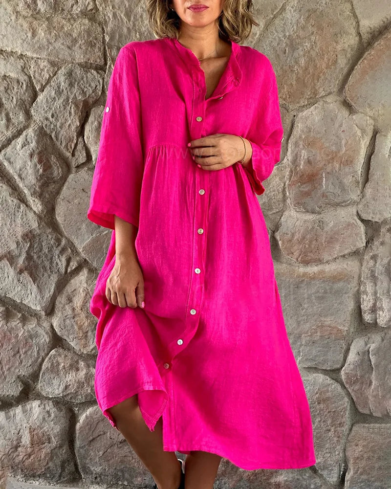 Casual Summer Flowing Shirt Dress for Women