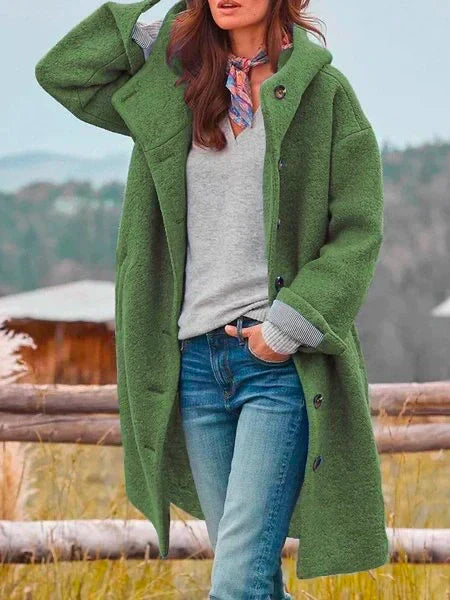 Women's Versatile Chic Warm Button Long Coat