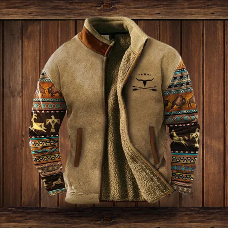 Winter Ethnic Warm Western-Style Jacket for Men