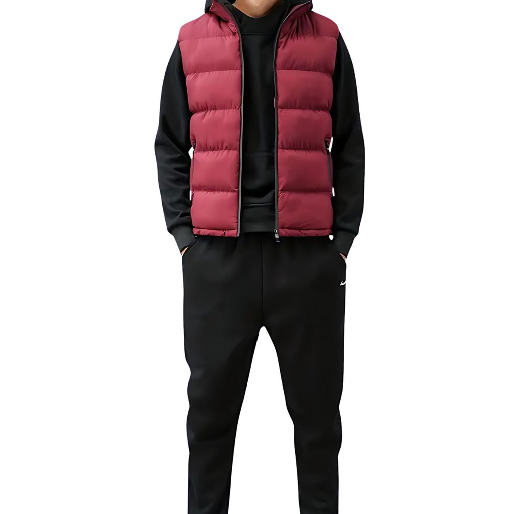 Men's Outdoor Waterproof Puffer Jacket with High Zip Collar