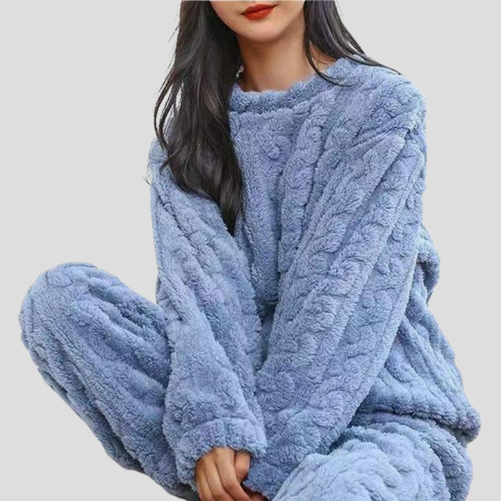Women’s Fluffy Warm Soft Fleece Pajama Set
