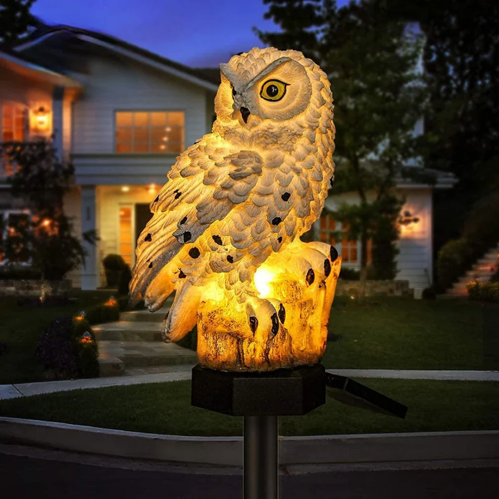 Solar Pathway Light Owl Garden Stake Outdoor Lamp