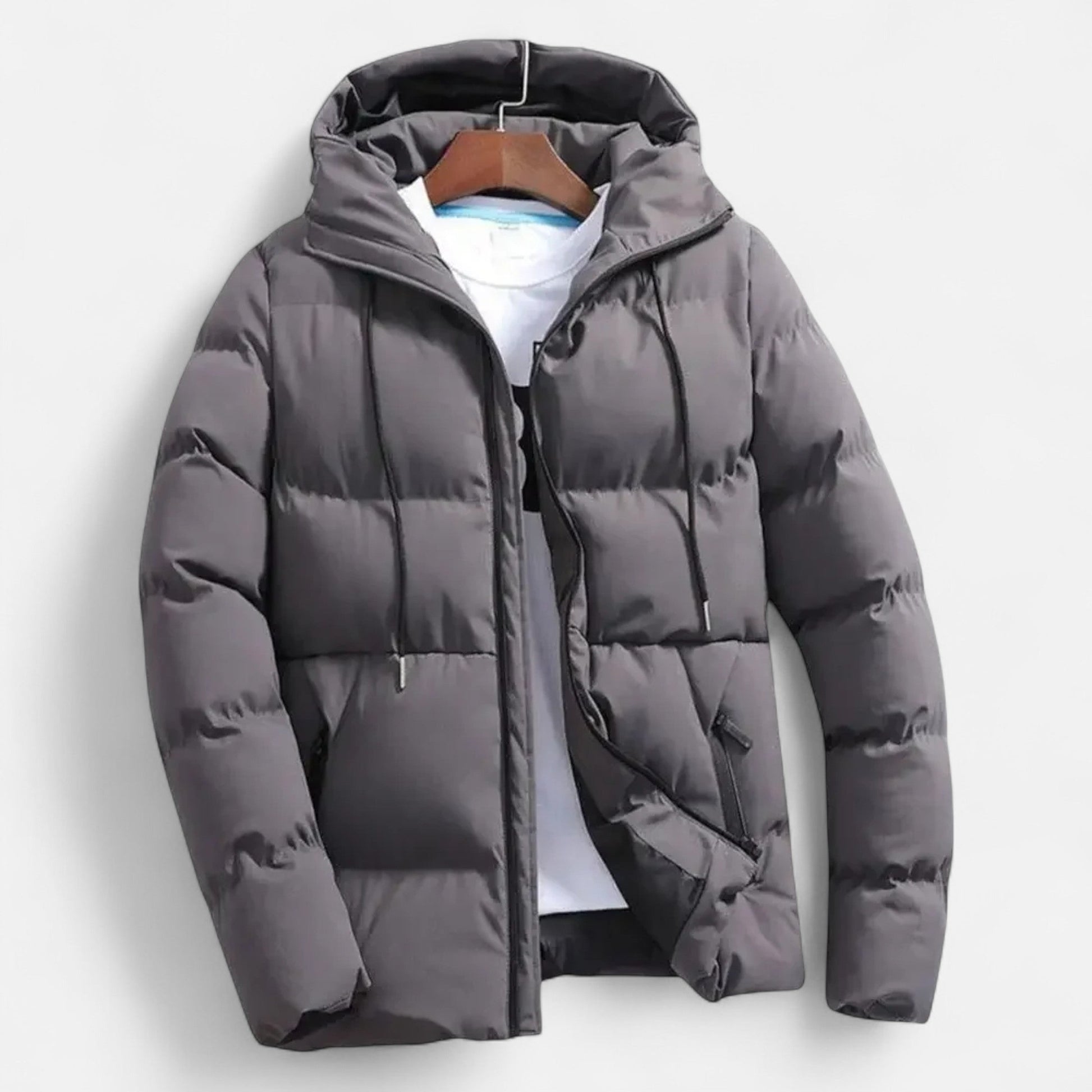Men’s Stylish Timeless Layer Transitional Hooded Puffer Jacket for Cold Weather
