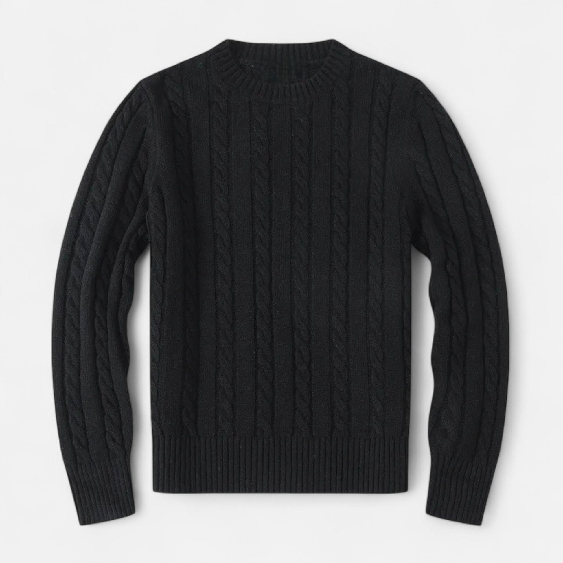 Men’s Classic Knitted Winter Sweater with Round Neckline Style