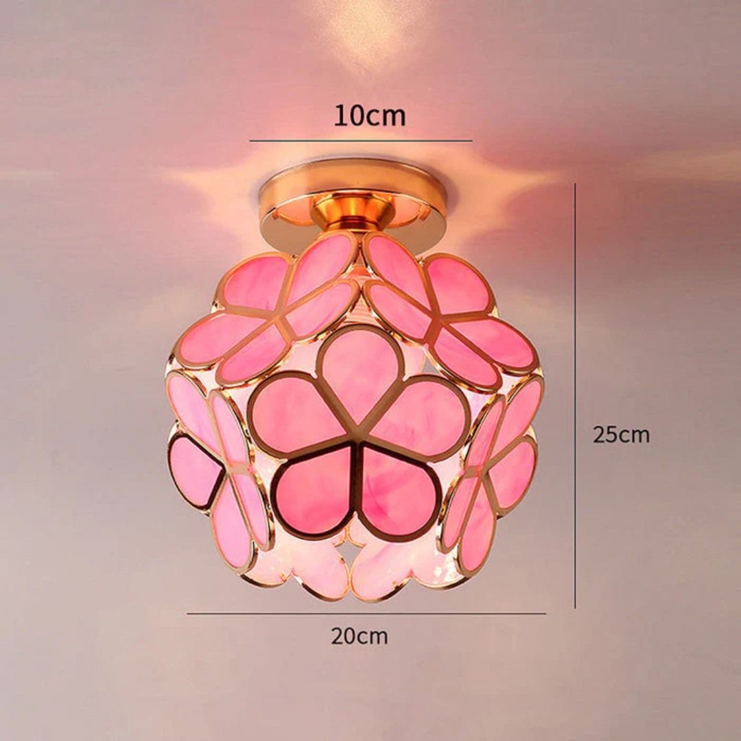 Flush Mount Ceiling Light Glass Flower Decorative LED Fixture - Image 7