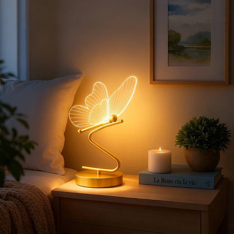 Butterfly Lamp Rechargeable Cordless Decorative Bedside Table Lamp - Image 2