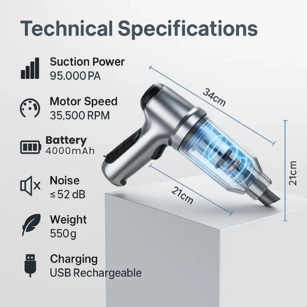 Compact Wireless Vacuum Cleaner for Daily Use