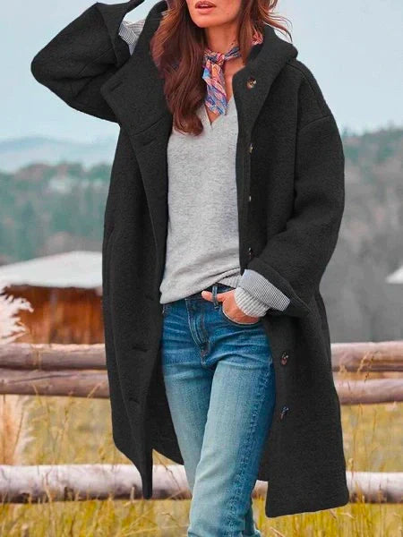 Women's Versatile Chic Warm Button Long Coat
