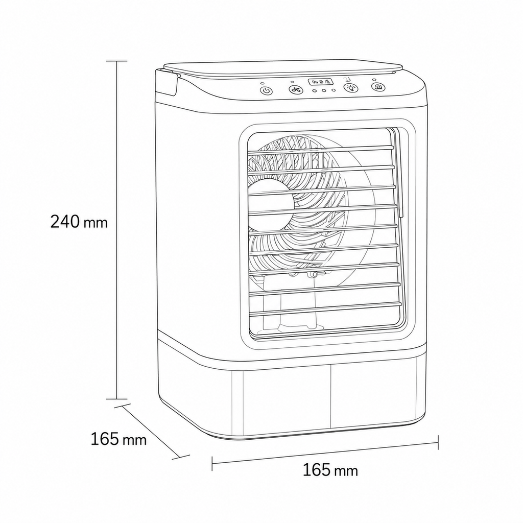 Portable Air Conditioner Fan Bladeless Misting Cooler Ice Box USB Desk - Image 4