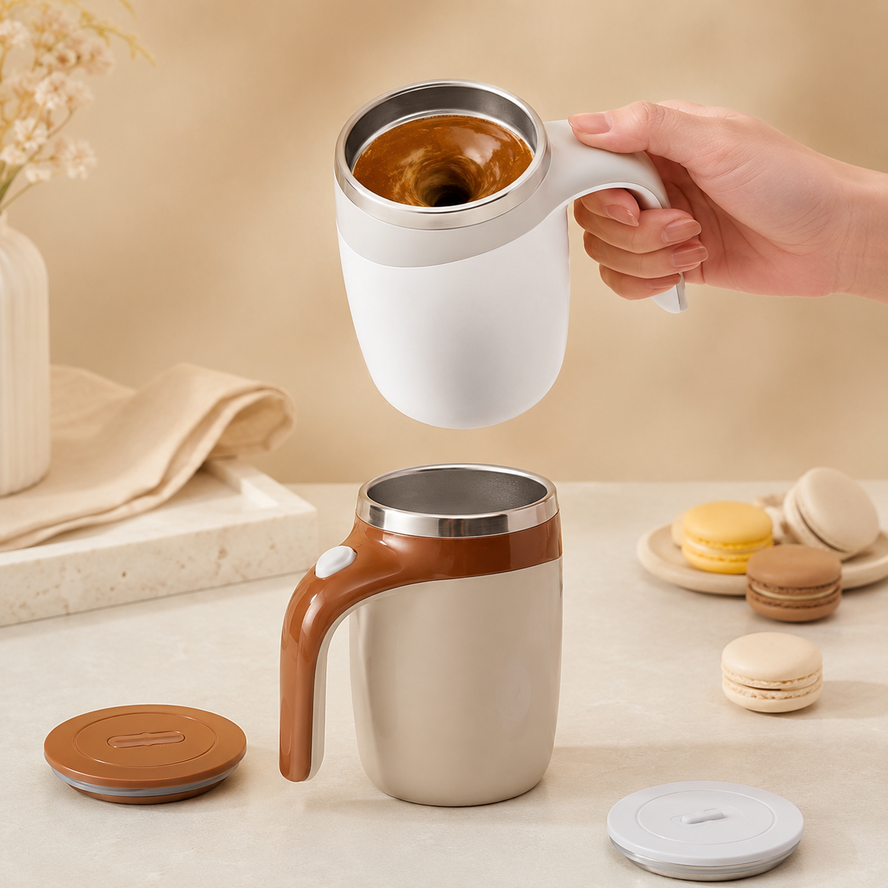 Automatic Self Stirring Mug with Magnetic Base