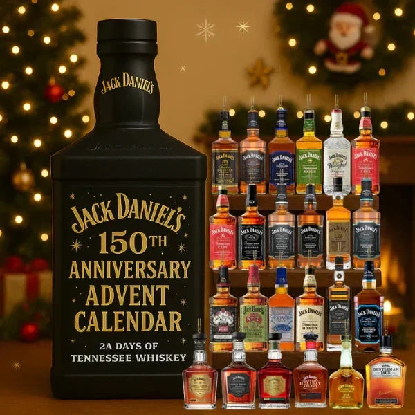 24 Piece Whiskey Advent Calendar 2026 Decorative 2D Bottle Designs - Image 2