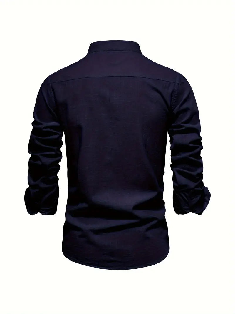 Casual Buttons Shirt with Stand-aup Collar