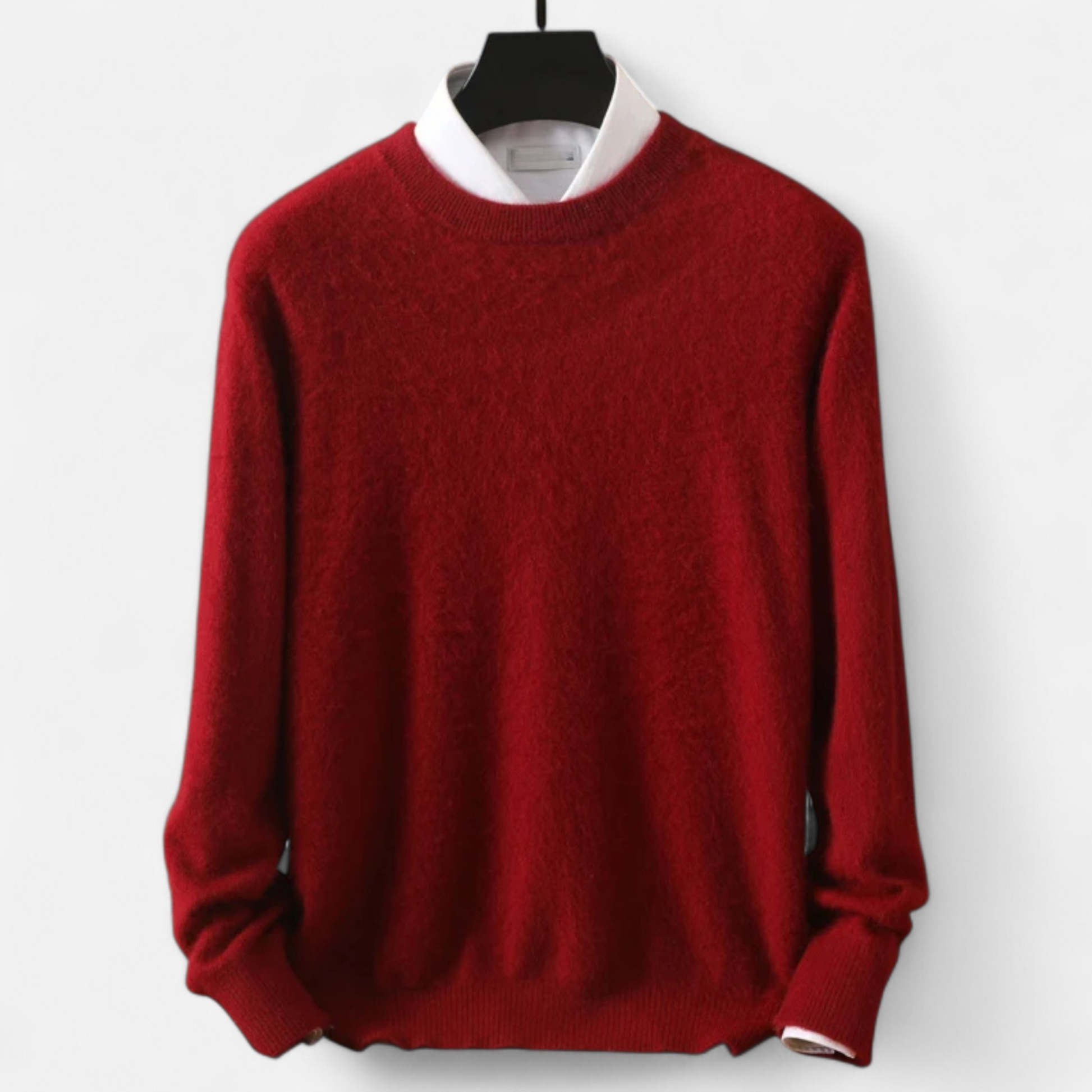 Men’s Heritage Long-Sleeve Knitted Insulated Cashmere Sweater with Crewneck