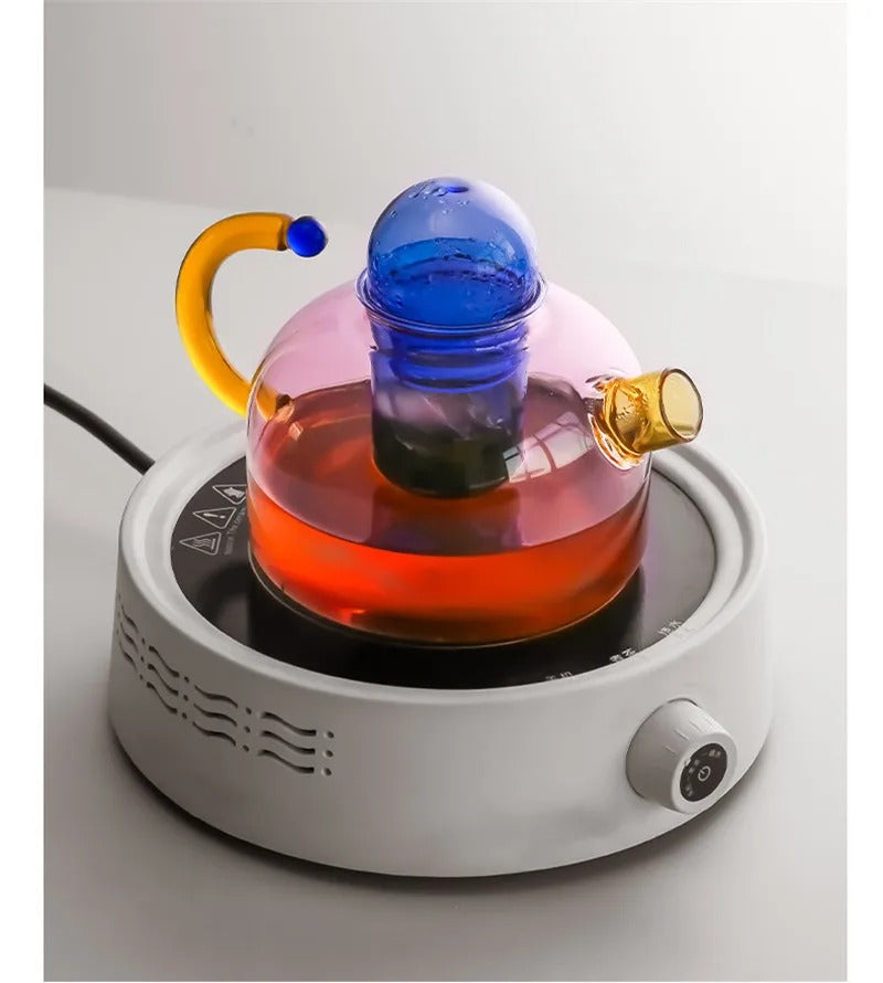 Modern Clear Tokyo Glass Teapot with Matching Cup