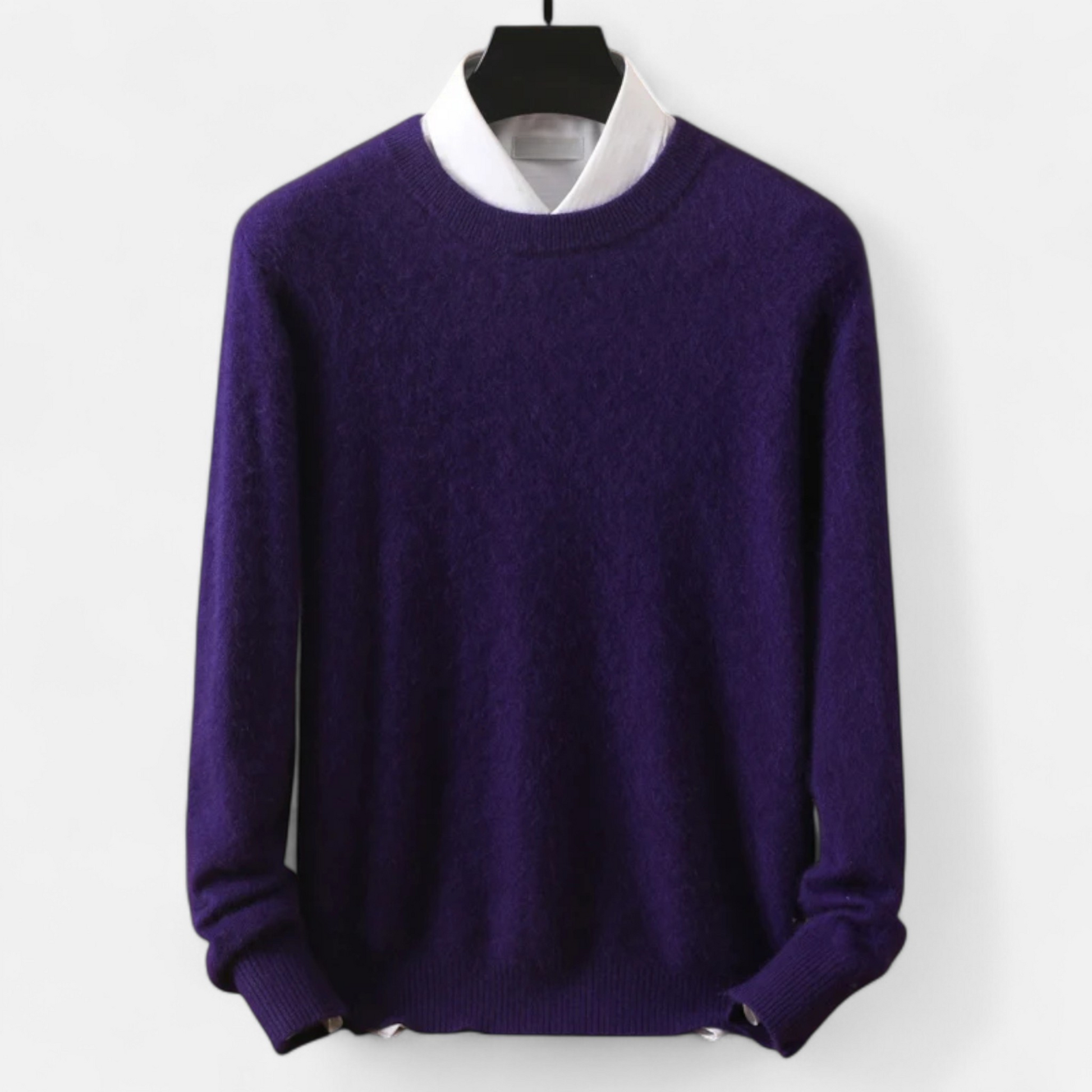 Men’s Heritage Long-Sleeve Knitted Insulated Cashmere Sweater with Crewneck