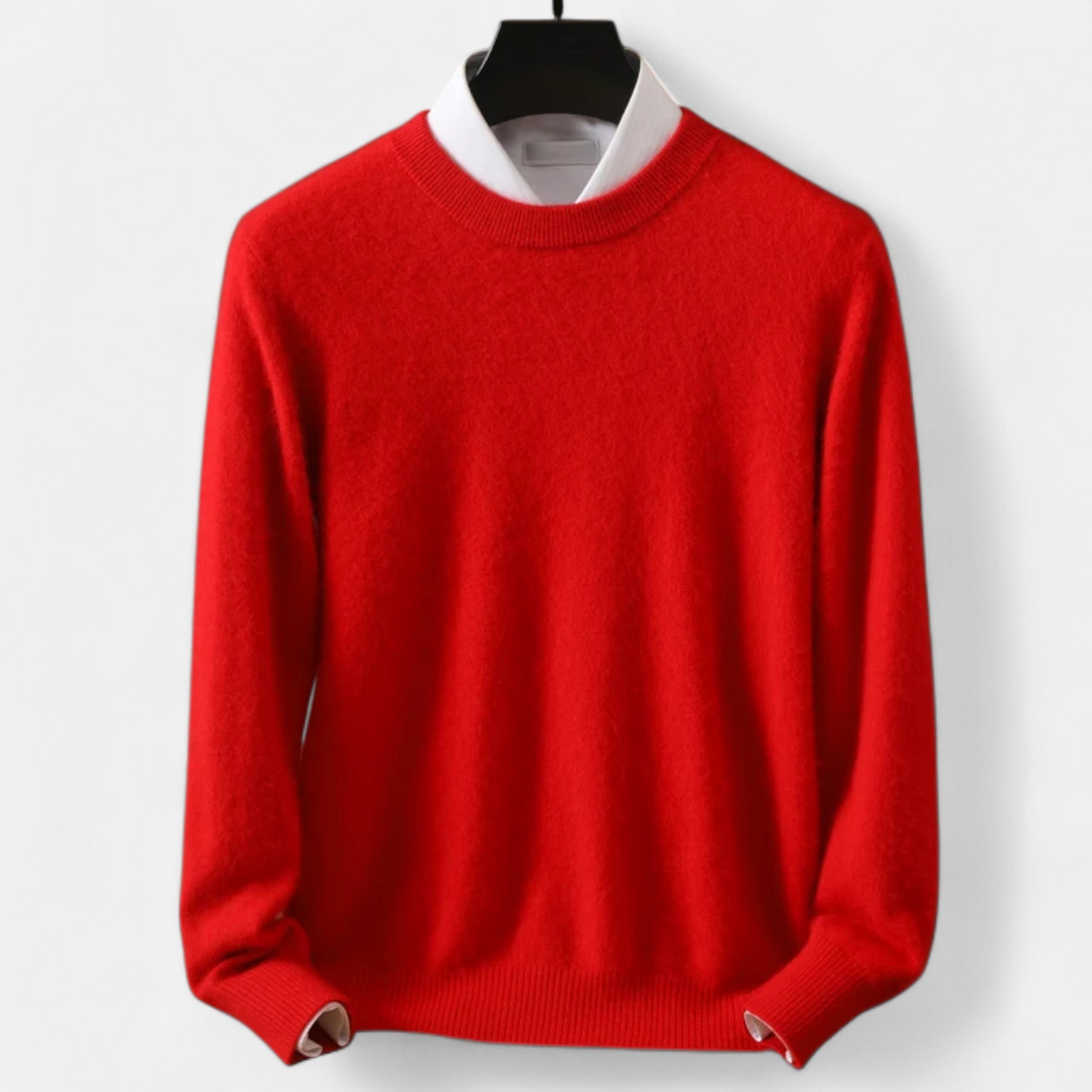 Men’s Heritage Long-Sleeve Knitted Insulated Cashmere Sweater with Crewneck