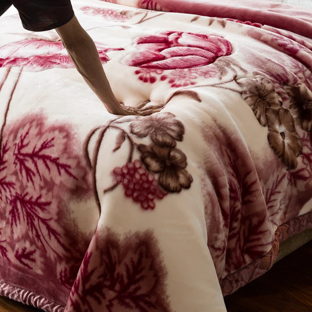 Double Layered Fluffy Weighted Blanket | Cozy Quilted Throw for Winter Bedding - Image 3