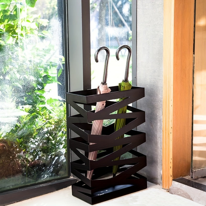 Umbrella Stand Modern Iron Entryway Holder Large Capacity - Image 2
