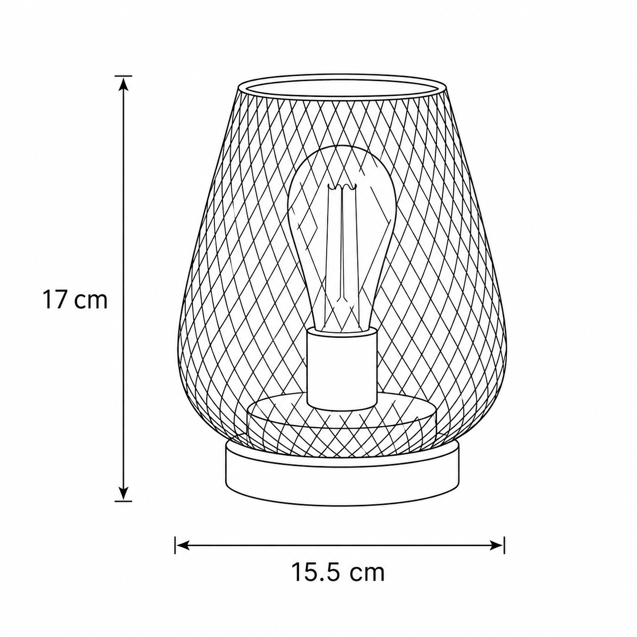 Wireless Rechargeable Metal Mesh Table Lamp Warm White LED