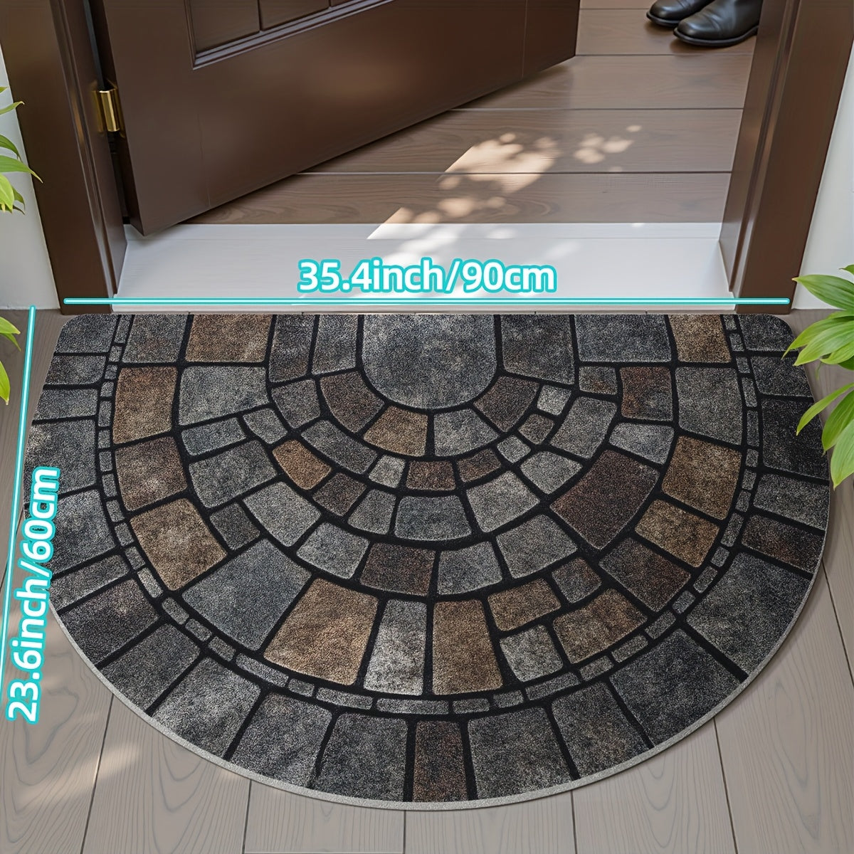 Half-Circle Mosaic Door Mat | Indoor & Outdoor Use - Image 6