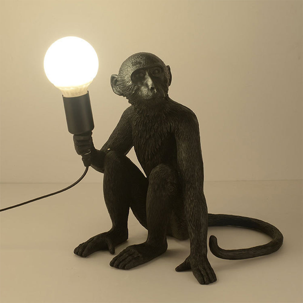 Monkey Table Lamp Black Decorative Bedside Nightstand Light