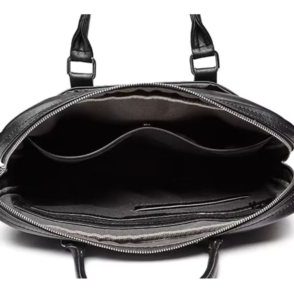 Leighton | Men's Classic Leather Laptop Briefcase Crossbody Messenger Handbag - Image 5