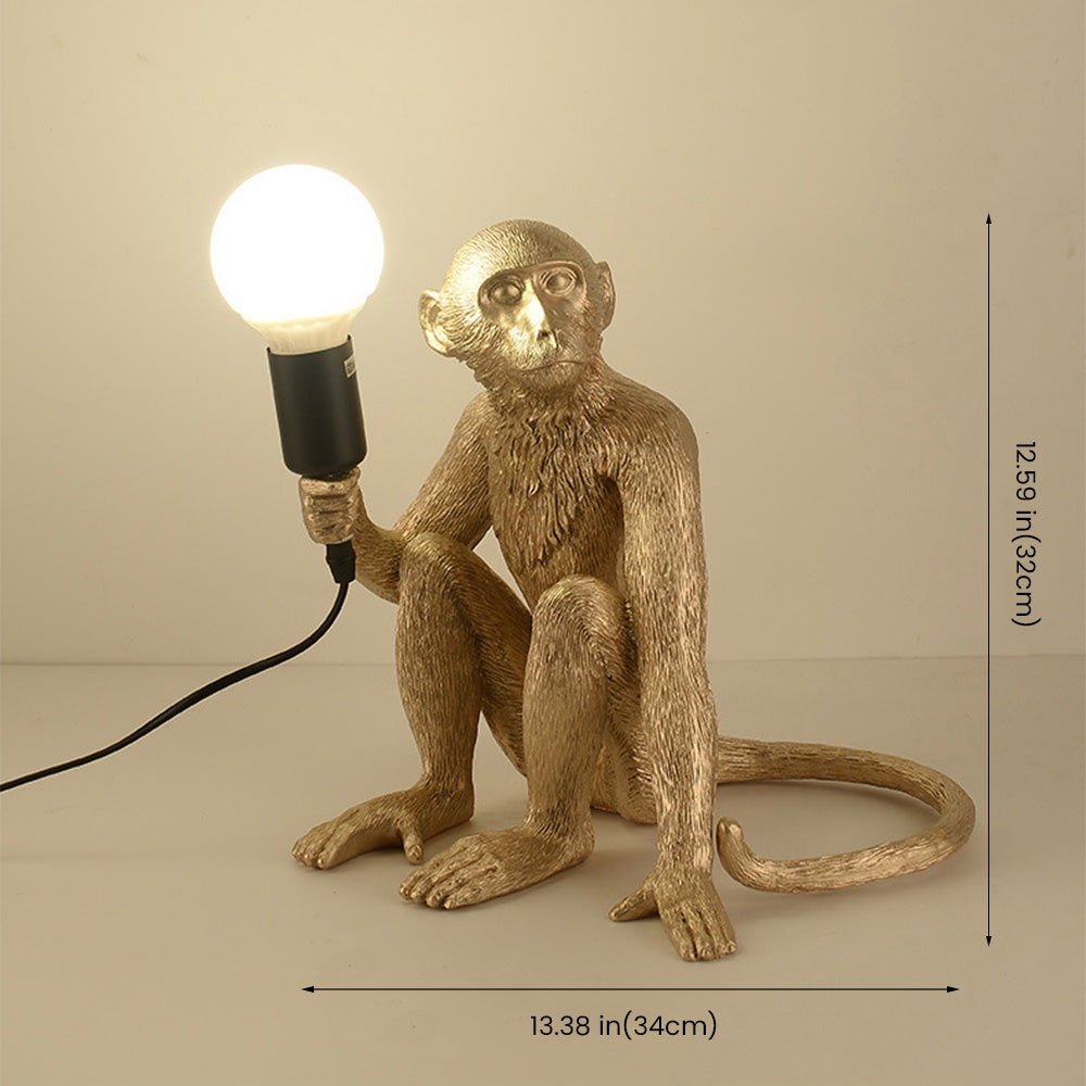 Monkey Table Lamp Black Decorative Bedside Nightstand Light - Image 8