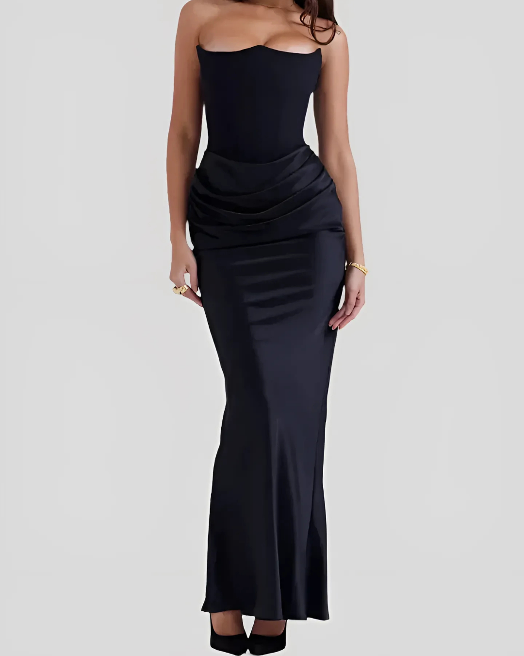 Women's Long Draped Maxi Evening Wedding Guest Dresses For Ceremonies
