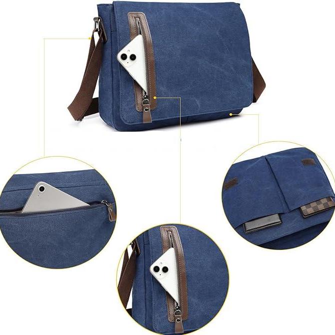 Jasper | Men's Vintage Canvas Crossbody Messenger Bag - Image 5