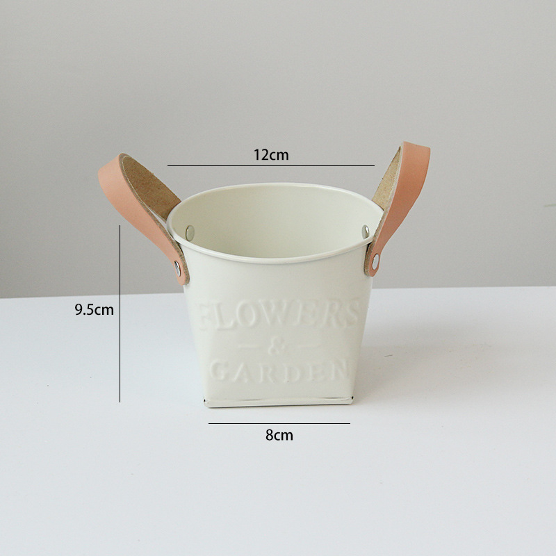 Decorative Plant Pots Leather Handles Indoor Outdoor Basket Planters