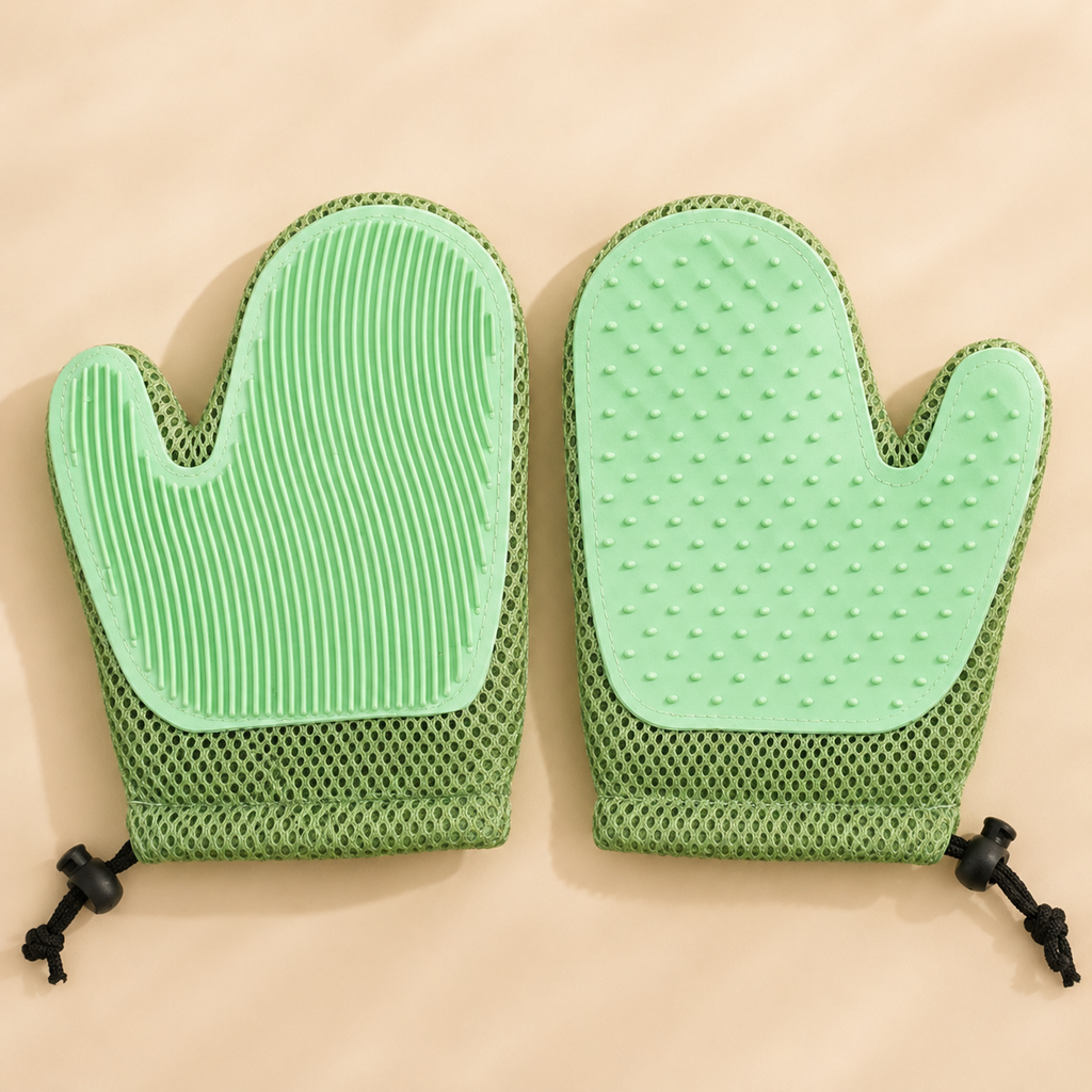 2-in-1 Pet Grooming Gloves for Cats and Dogs