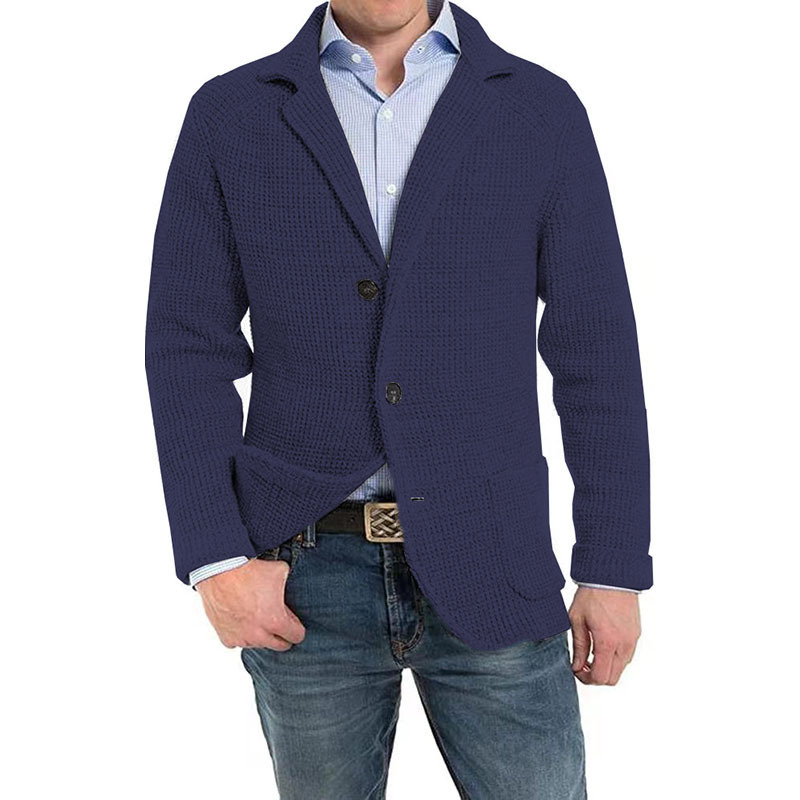 Men's Classic Warm Knitted Cardigan with Button Closure