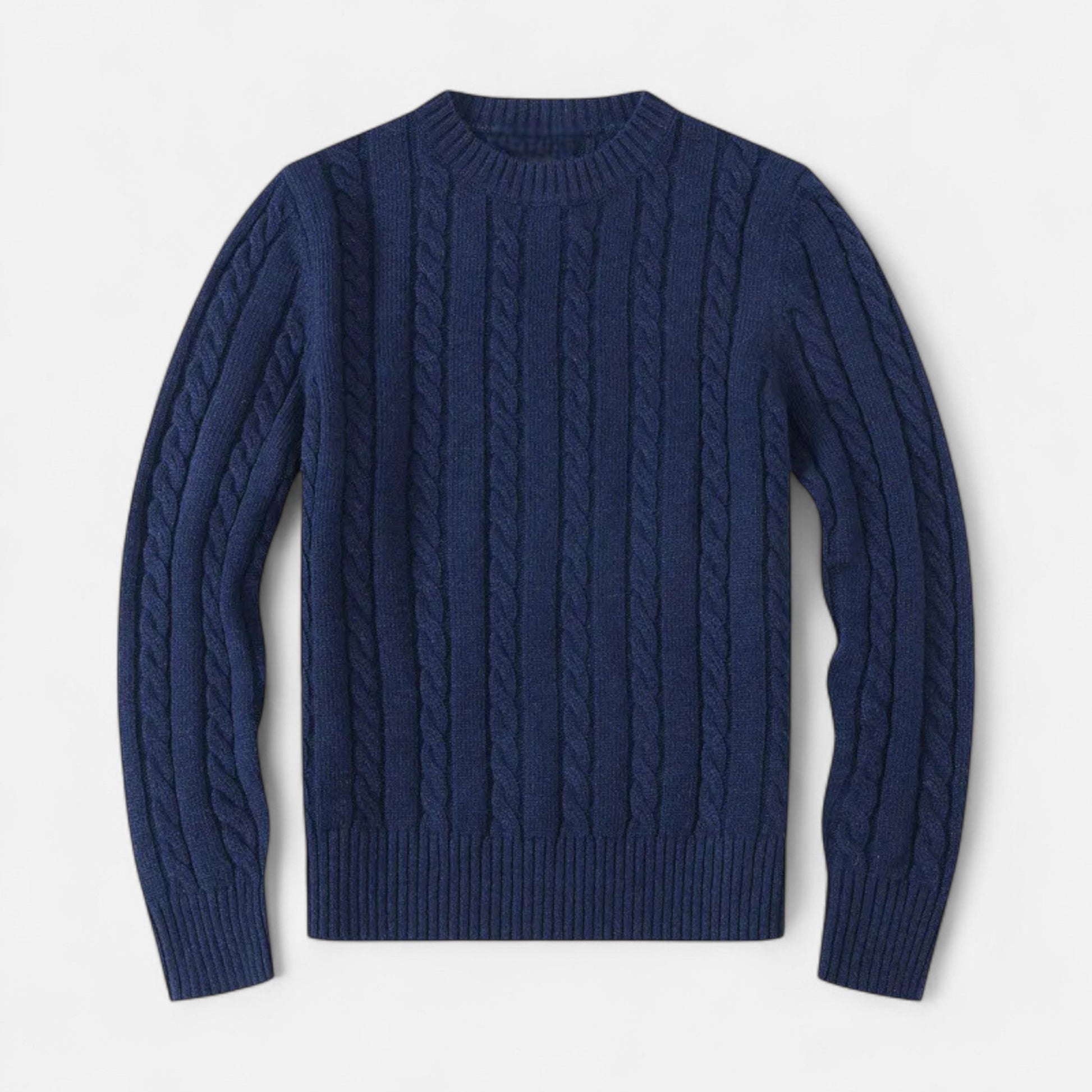 Men’s Classic Knitted Winter Sweater with Round Neckline Style